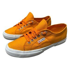 SUPERGA COTU Classic Designer Casual Summer Orange Sneakers Shoes Womens 9.5